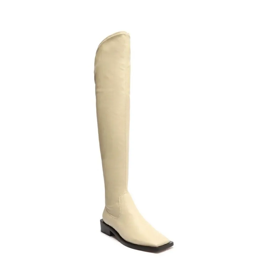 NEW Schutz Guily Up Over the Knee Boot Color EGGSHELL Square toe Size 6